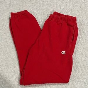 Mens Red Champion Jogger Sweatpants